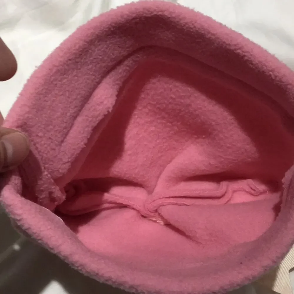 Lexy Lu Designs warm ribbon topped pink hat